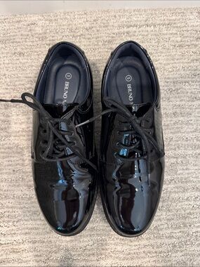 Bruno Marc Kids' Black Patent Lace-Up Dress Shoes
